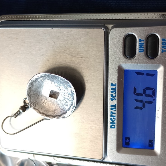 Traditional Sterling Silver Concho Dangle Earrings - Picture 9 of 13